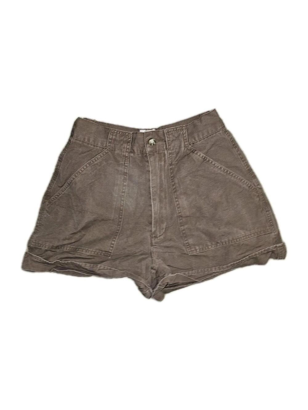 American Eagle Brown Khaki Shorts Size 6 Wide Leg 1980s Vtg Hong Kong